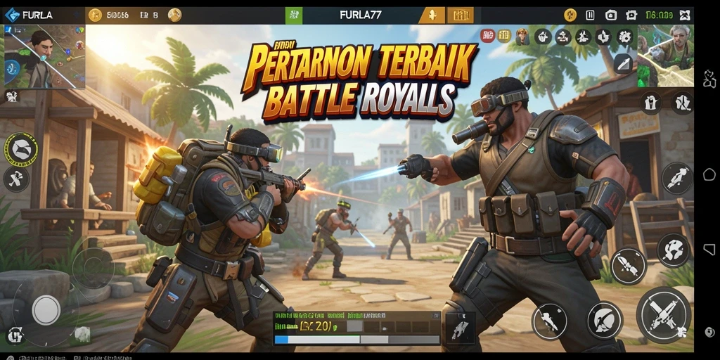 Screenshot menampilkan aksi seru dalam game Battle Royale FURLA77.