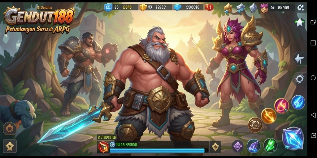Tampilan aksi seru dalam gameplay GENDUT188 ARPG.