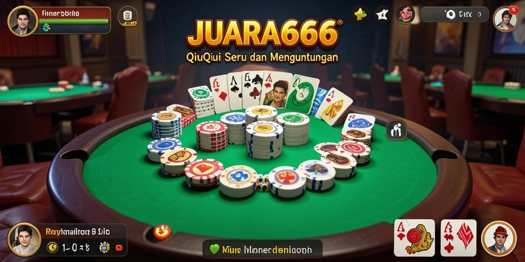 Screenshot utama JUARA666 menampilkan keasyikan gameplay QiuQiu.