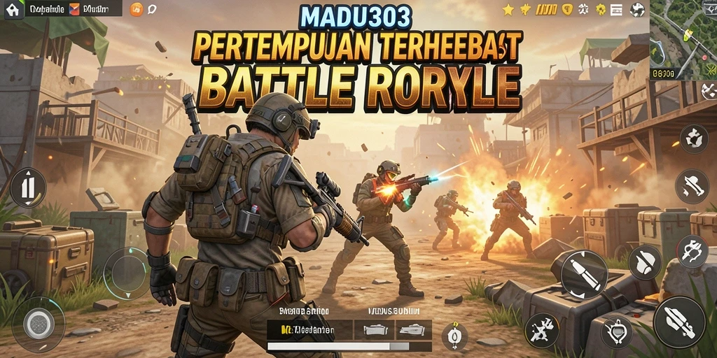 Tangkapan layar permainan MADU303 menunjukkan aksi seru dalam mode Battle Royale.