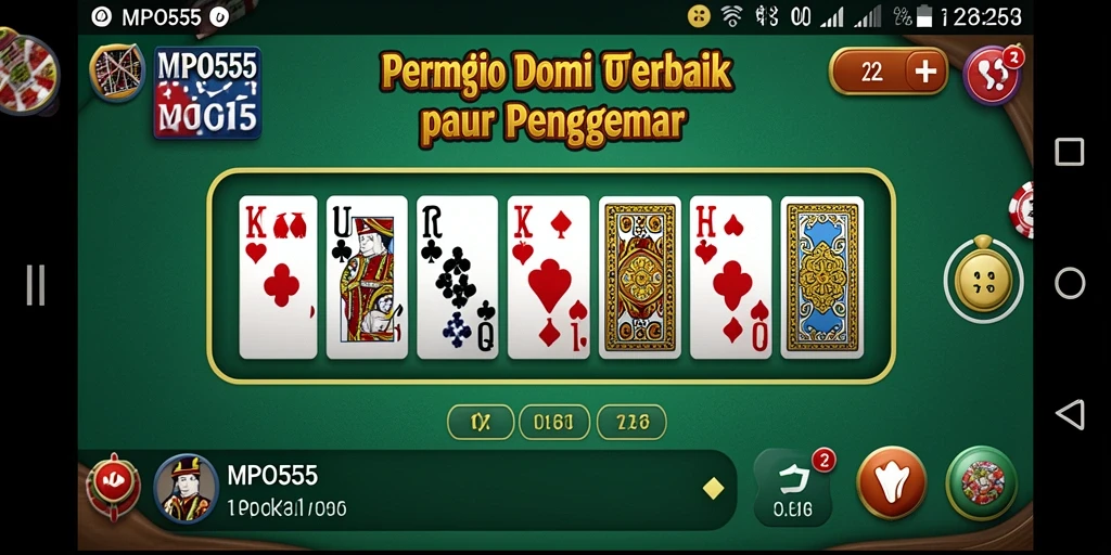 Screenshot gameplay <strong>MPO555</strong> menunjukkan suasana seru permainan domino.
