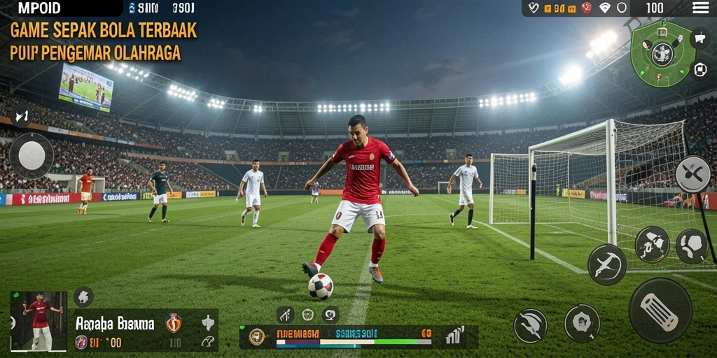 Tampilan gameplay MPOID yang seru dan realistis saat bertanding di lapangan.