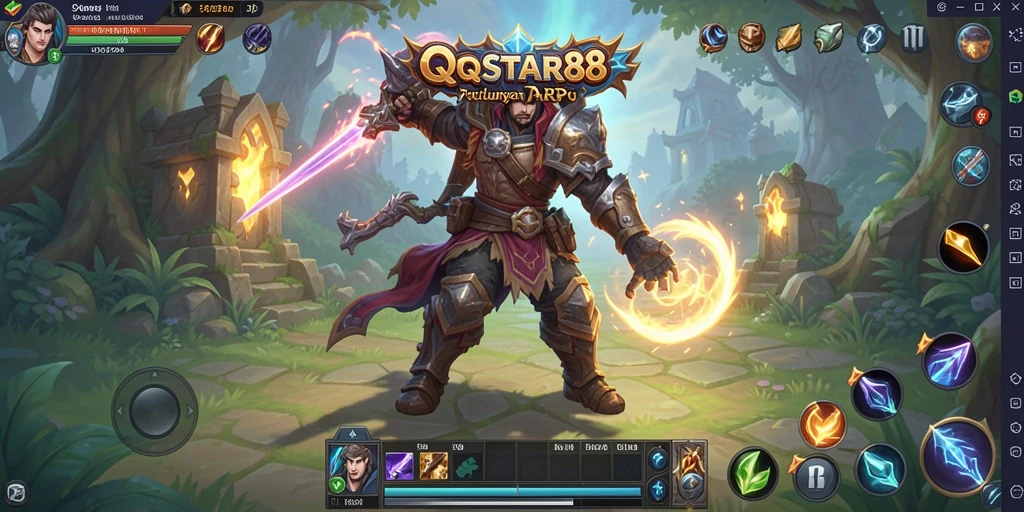 Tangkapan layar gameplay ARPG dari QQSTAR88 menampilkan aksi pertempuran yang mendebarkan.