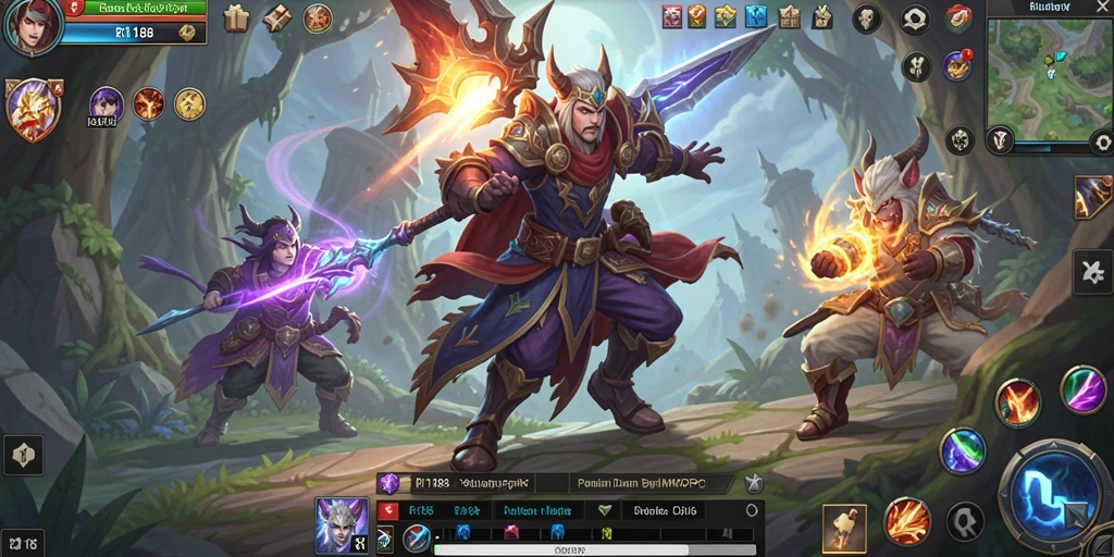 Screenshot utama RI188 menampilkan aksi seru dalam permainan MMORPG.