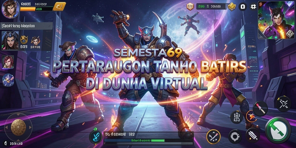 Tampilan pertarungan seru dalam SEMESTA69 dengan karakter unik.