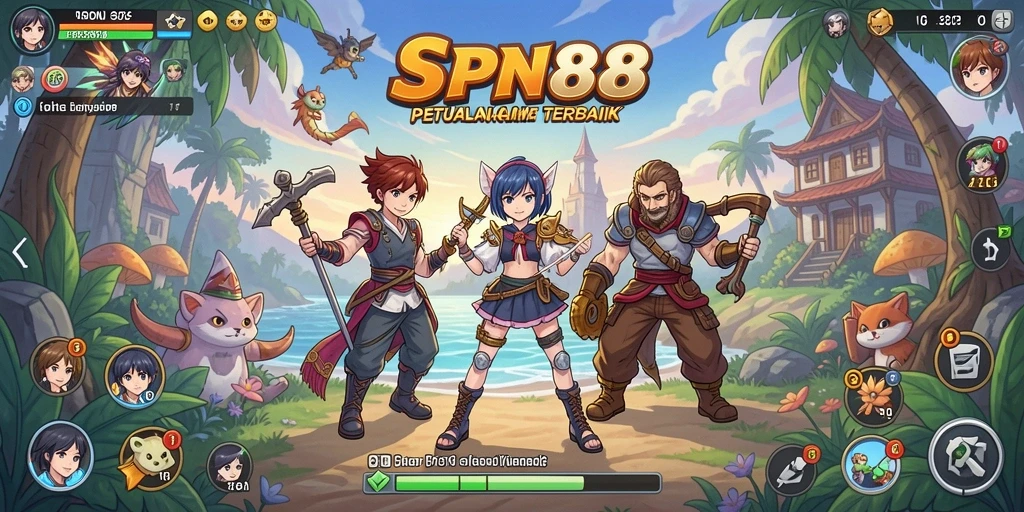 Tampilan gameplay SPN88 dengan karakter anime yang menawan.