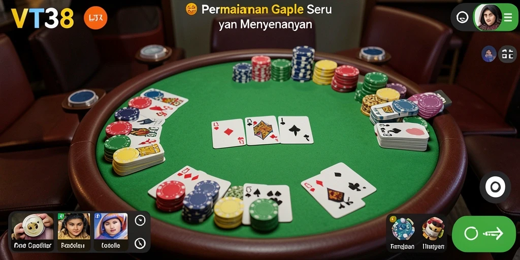 Tampilan gameplay Gaple yang seru dan interaktif di VT38.