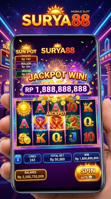 Tampilan antarmuka aplikasi surya88 yang sederhana.
